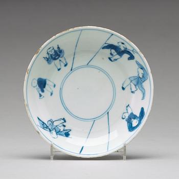 A set of nine blue and white dishes, Ming dynasty Tianqi/Chongzhen, 17th Century.