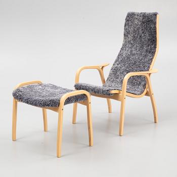 Yngve Ekström, a 'Lamino' armchair with ottoman, Swedese, Sweden.