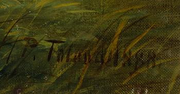 OKÄND KONSTNÄR, olja på duk, otydligt signerad och daterad 1888.