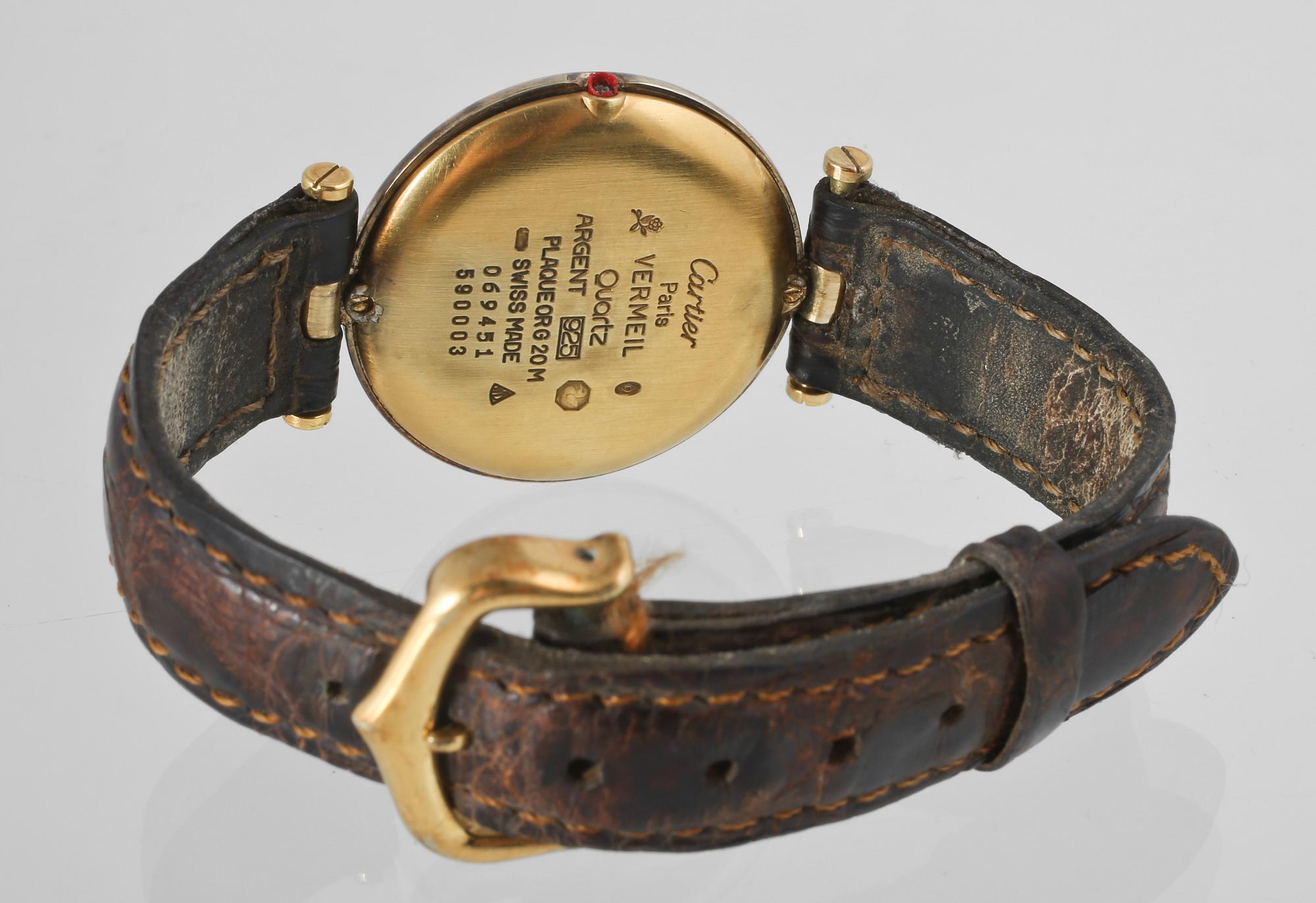 ARMBANDSUR, Must de Cartier, förgyllt silver, 1980-tal.