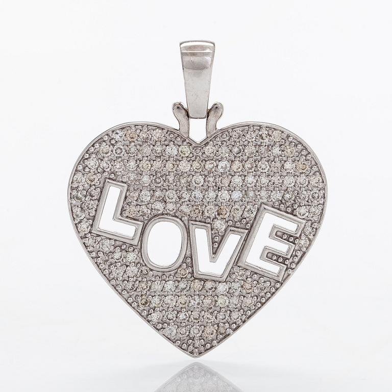 Hänge, "Love", 14K vitguld med diamanter.