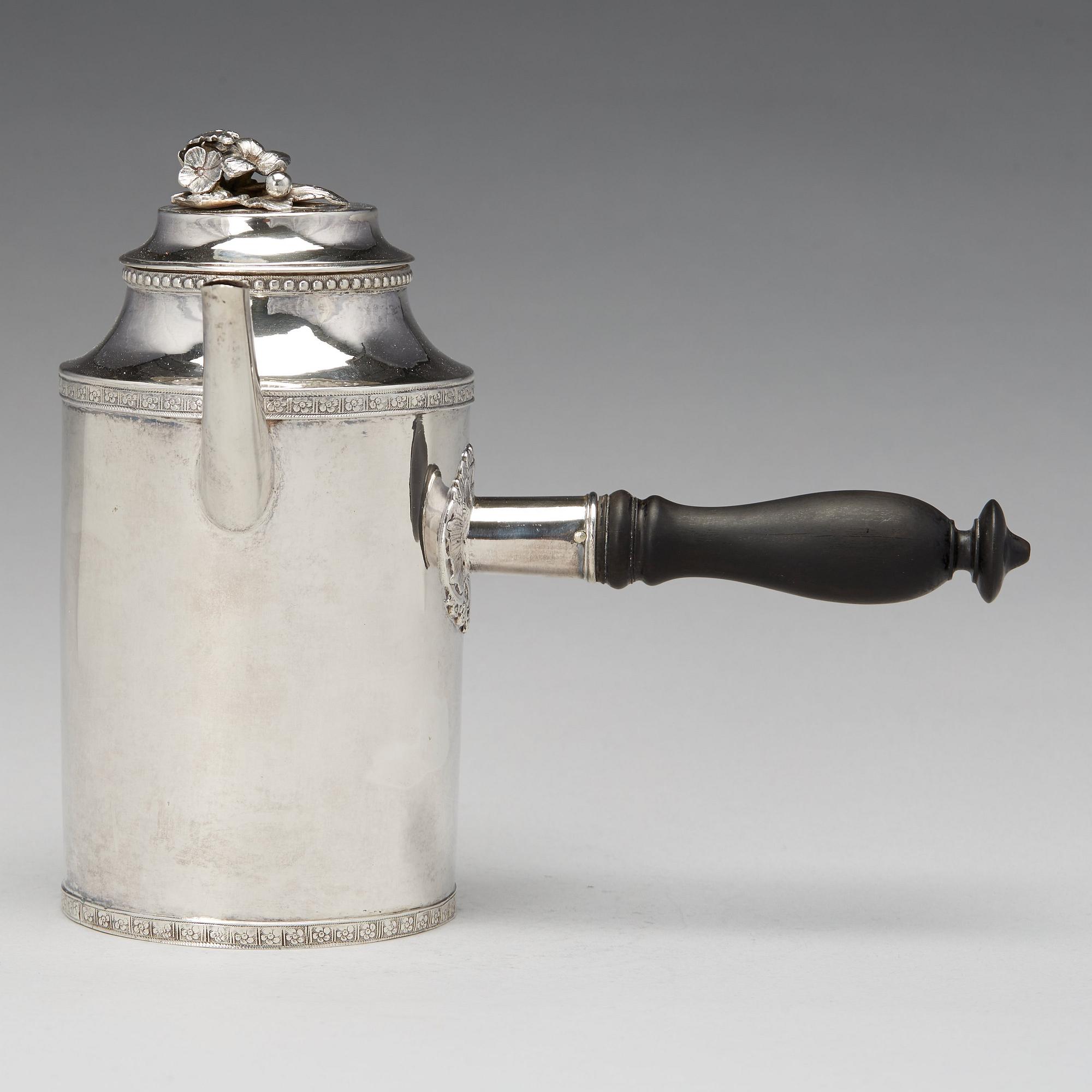 Erik Lemon, kaffekanna, silver, Uppsala 1782. Gustaviansk.