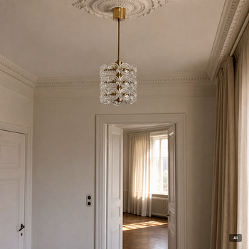 Carl Fagerlund, a ceiling lamp, model RD1846, Orrefors, second half of the 20th century.