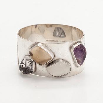 Helge Narsakka, armband, rutilkvarts, ametist, rökkvarts, kvarts, silver, Kaunis Koru, 1962.