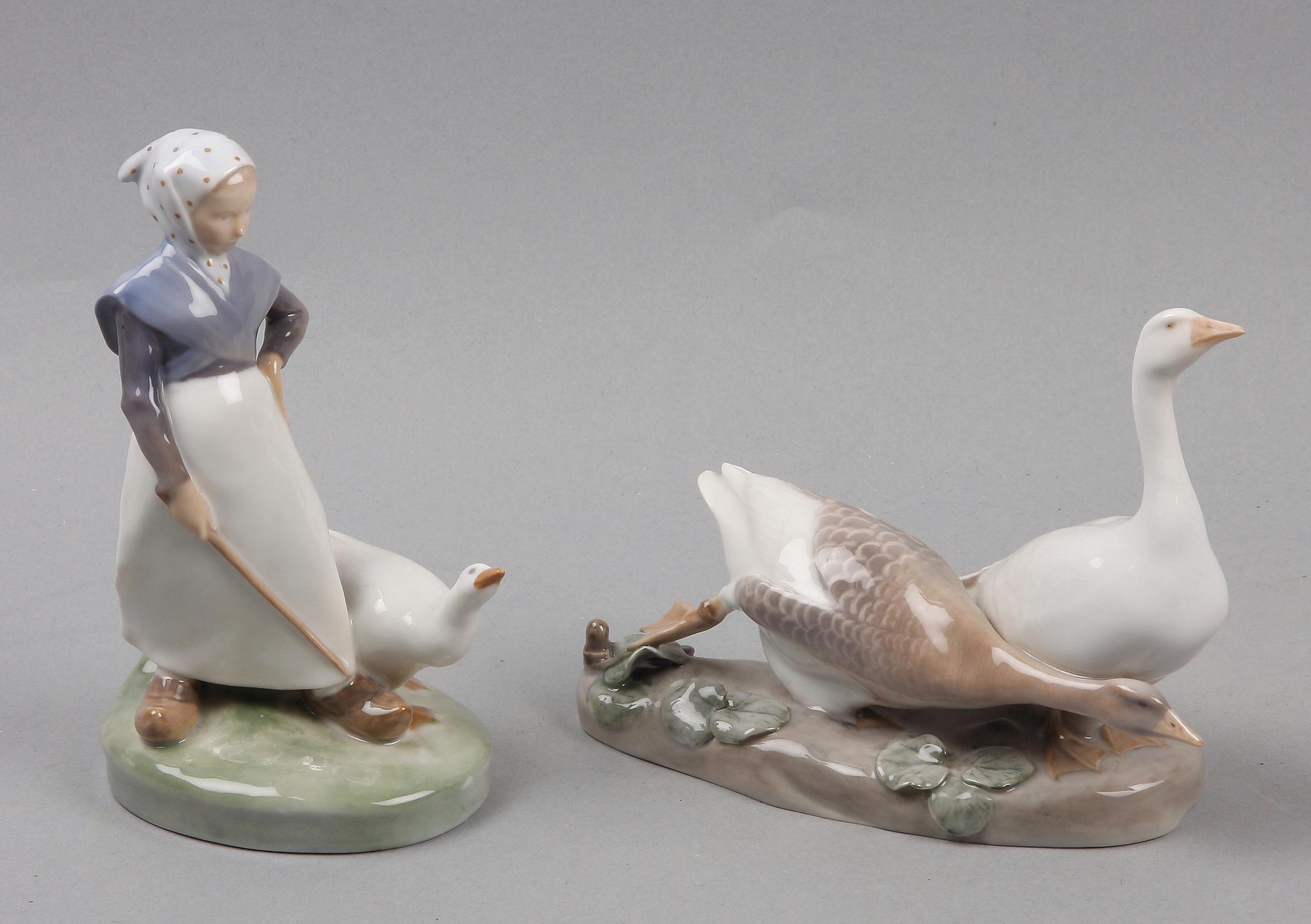 FIGURINER, 2 st, porslin, Royal Copenhagen.
