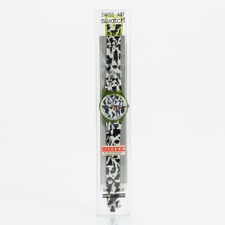Swatch, Flaeck, Felice Varini, armbandsur, 34 mm.