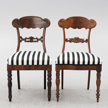 Chairs, 8 pcs, late Empire, mid-19th century.