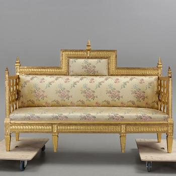 SOFFA, sengustaviansk, omkring år 1800.