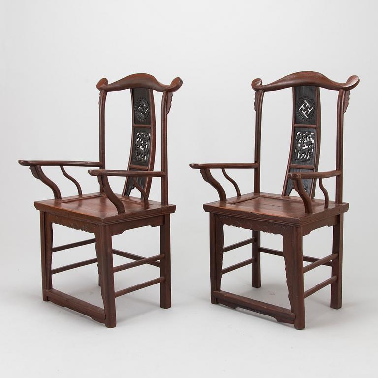 A pair of armchair, China, first half of the 20th century.