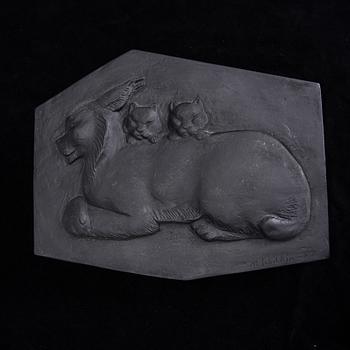 MIKAEL SCHILKIN, Relief, gjutjärn, Högfors, signerad M. Schilkin och daterad -57.