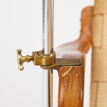 Bruno Mathsson, a lounge chair with wheels, Firma Karl Mathsson, Värnamo, 1940s, with reading table from 1972.