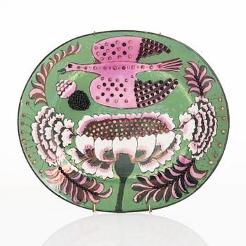 BIRGER KAIPIAINEN, dekorationsfat, stengods, signerad Kaipiainen Arabia.