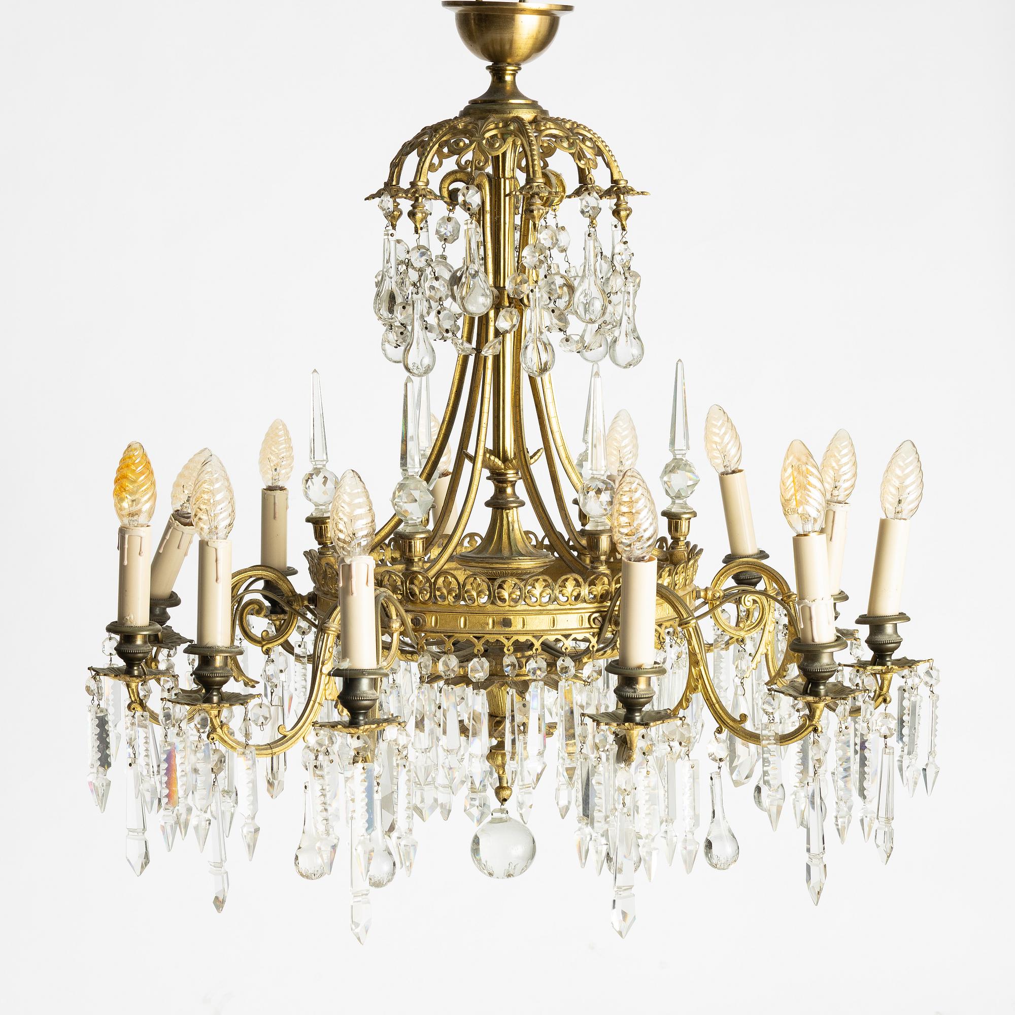 A chandelier, late 19th Century.