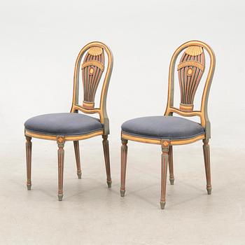 Chairs, 1 pair, Italian Louis XVI style, 20th century.