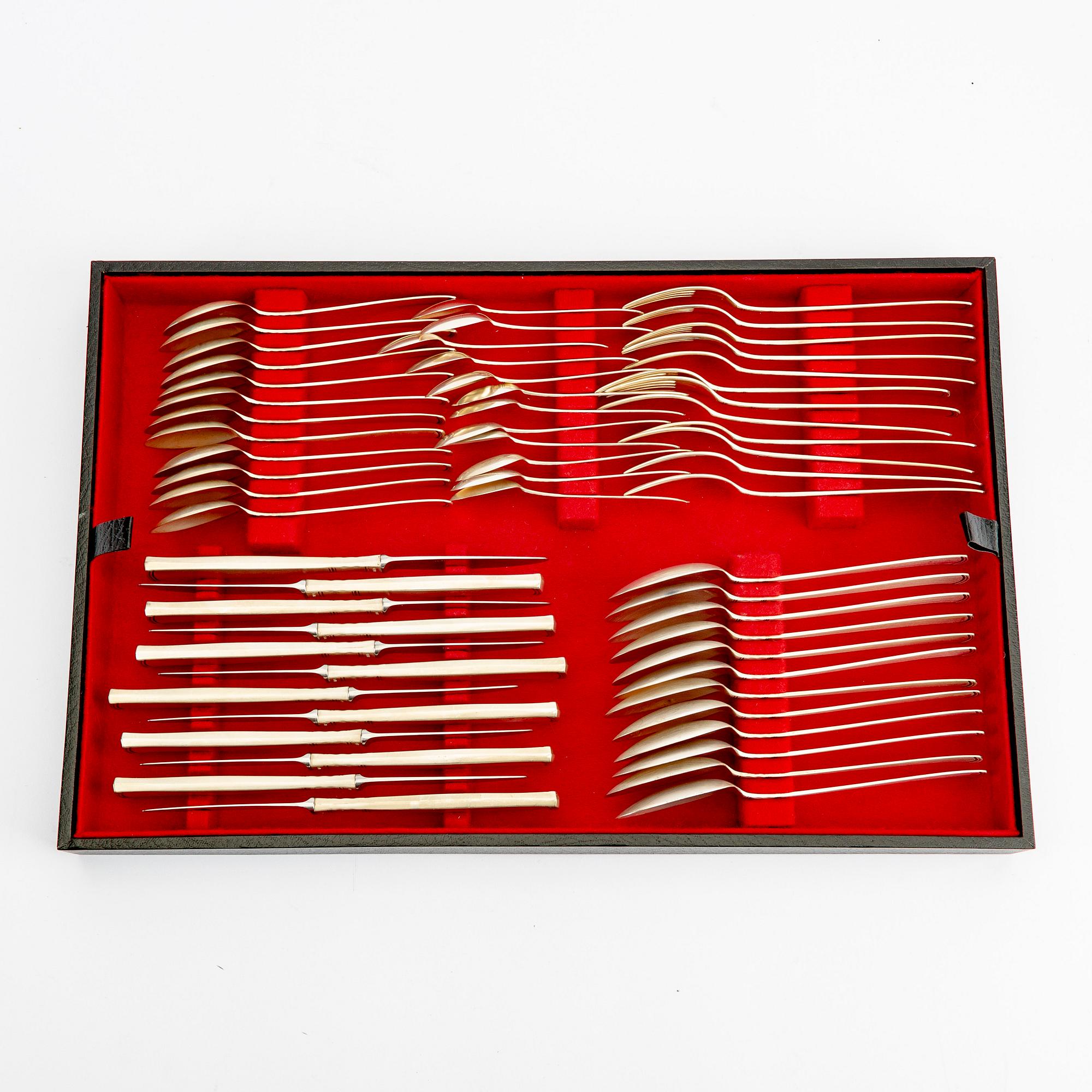 Jacob Ängman, bestick 86 dlr "Rosenholm" silver GAB Eskilstuna 1970-80-tal.