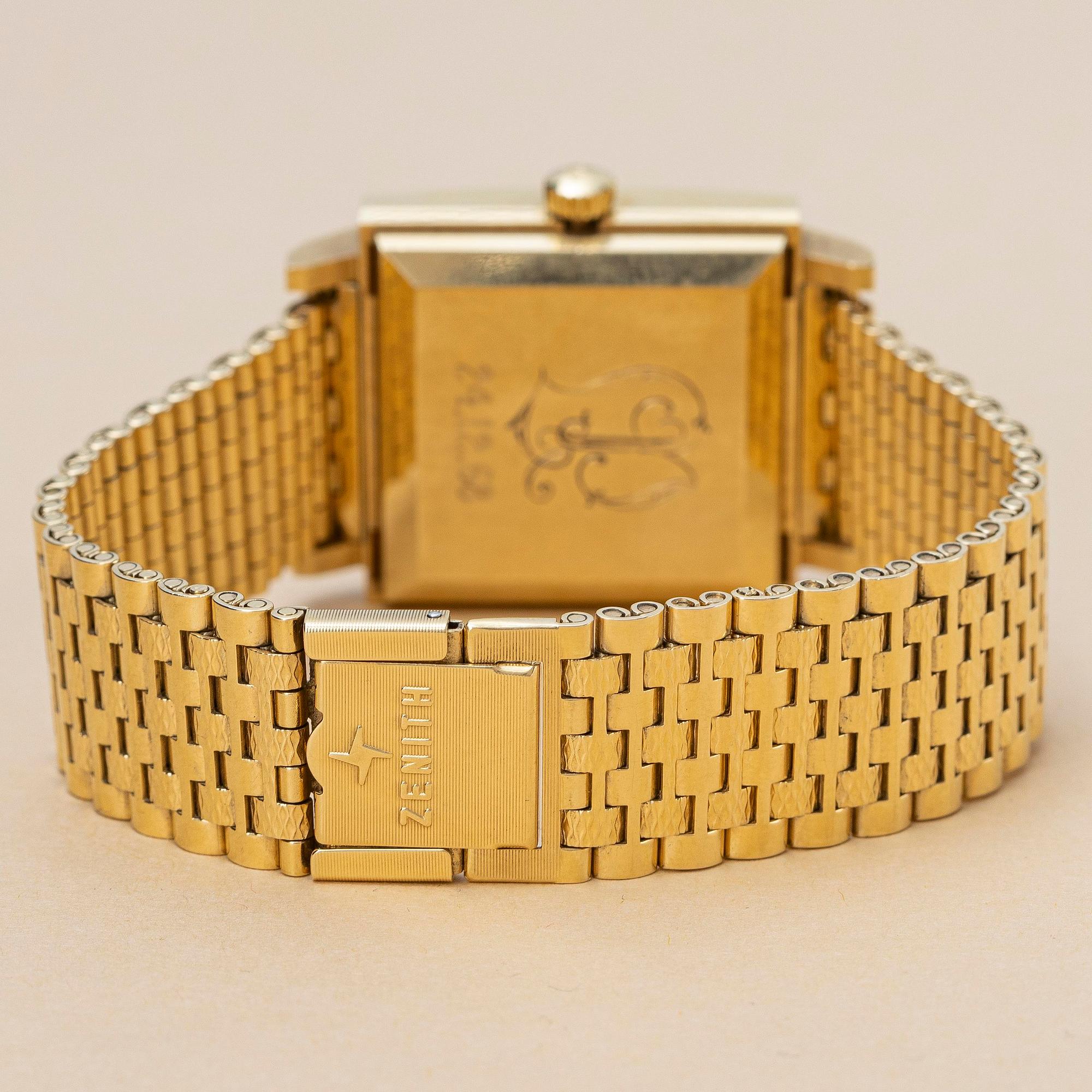 Zenith, de luxe, "Full Gold", "NSA Bracelet", ca 1968.