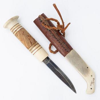 Bengt Olaf Unga, half-horn knife, signed and dated 1977.