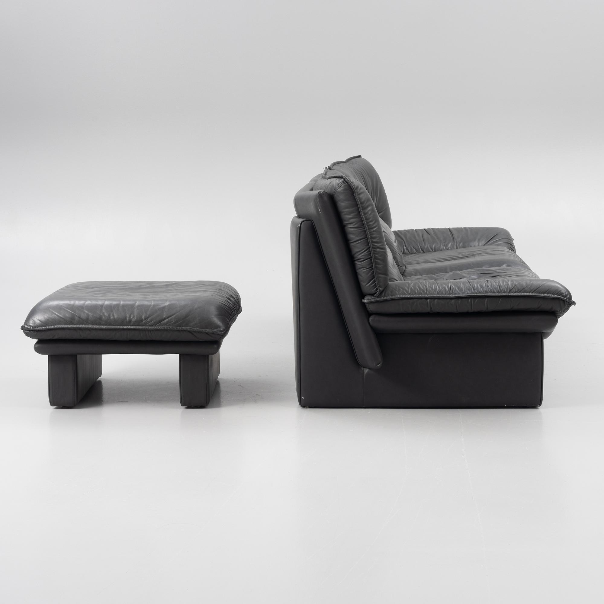 Nicoletti Salotti, an "Ambassador" sofa with ottoman, Italy 1970s-1980s.