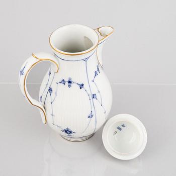 A 'Blue Fluted Plain' porcelain Coffee Pot, Royal Copenhagen, model number 43, 1894-97.