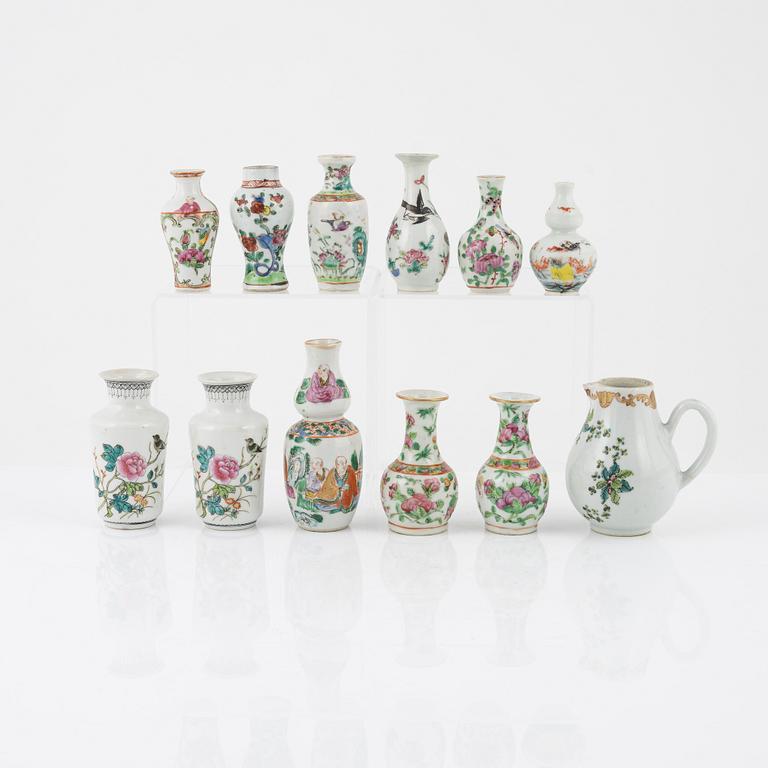 A group of twelve porcelain vases, China 19th and 20th century.