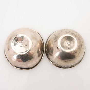 Four beakers, silver, Kristianstad, 18th/19th century.