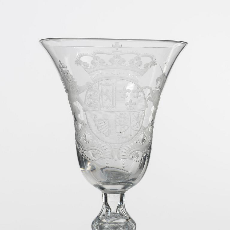 Pokalglas, engelska riksvapnet, England, 1800-tal.