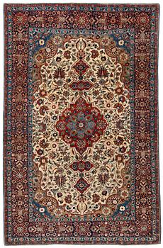 303. Matta, semiantik, Teheran, part silk, ca 204 x 132 cm.