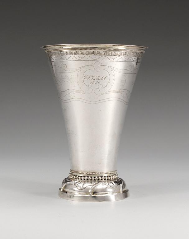 BÄGARE, silver. Erik Ernander, Uppsala 1790.