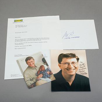 BILL GATES SAMT INGVAR KAMPRAD, bla egenhändigt signerat foto.