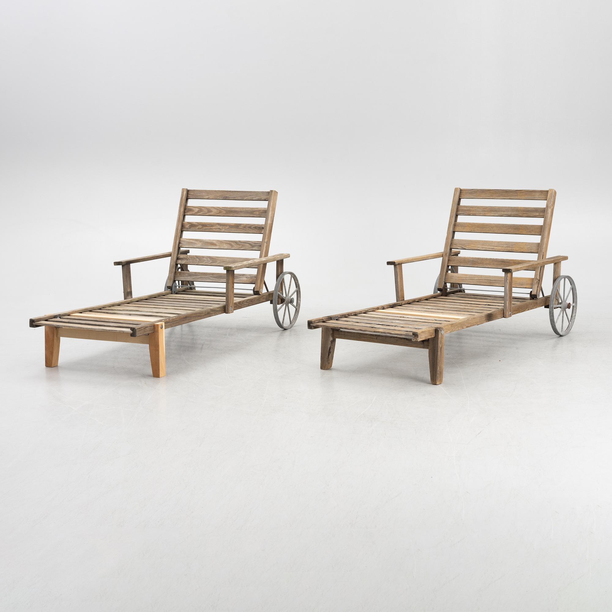 Elsa Stackelberg, a pair of sun loungers, Fri Form, Edsbruk, second half of the 20th Century.
