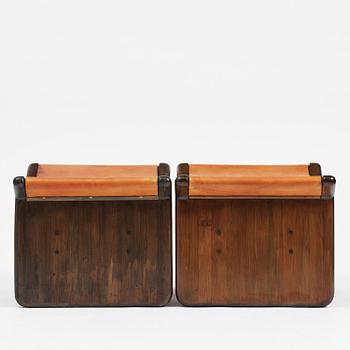 Tapio Wirkkala, a pair of stools, executed by Reino Huotari, Finland, 1981, for the Finnish Glass Museum.