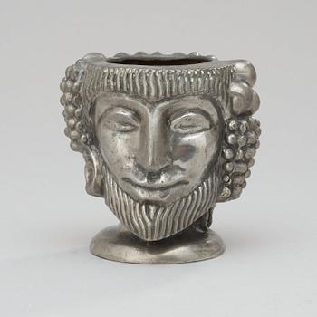 An Anna Petrus pewter 'Janus head' vase, Svenskt Tenn, Stockholm 1960.