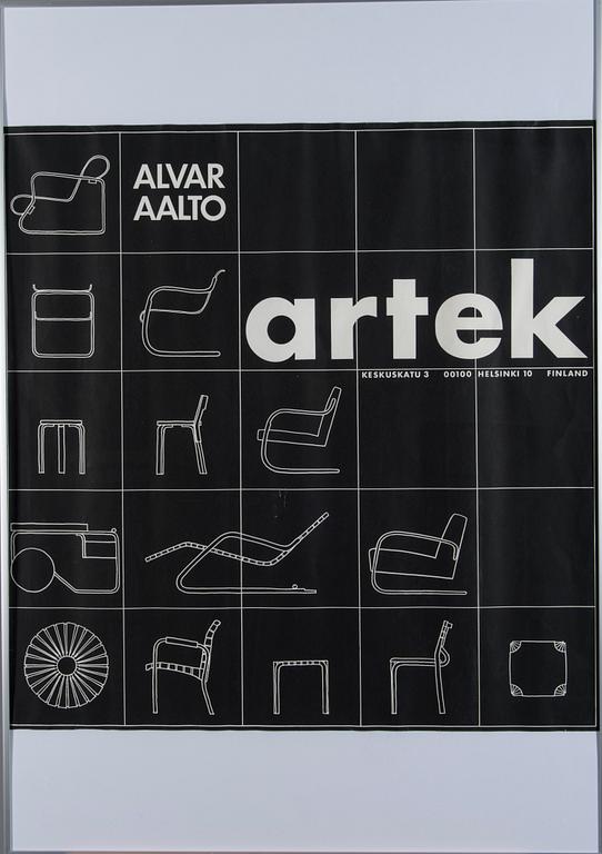 AFFISCH, "Alvar Aalto Artek", design Ben af Schultén.