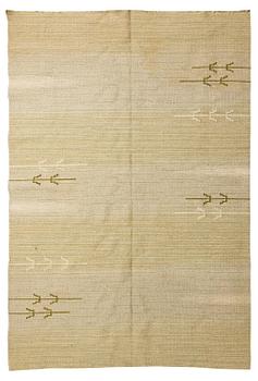 Greta Skogster-Lehtinen, a finnish flat weave carpet for Aaltosen Mattokutomo Kiikka Finland. C. 295 x 195 cm.