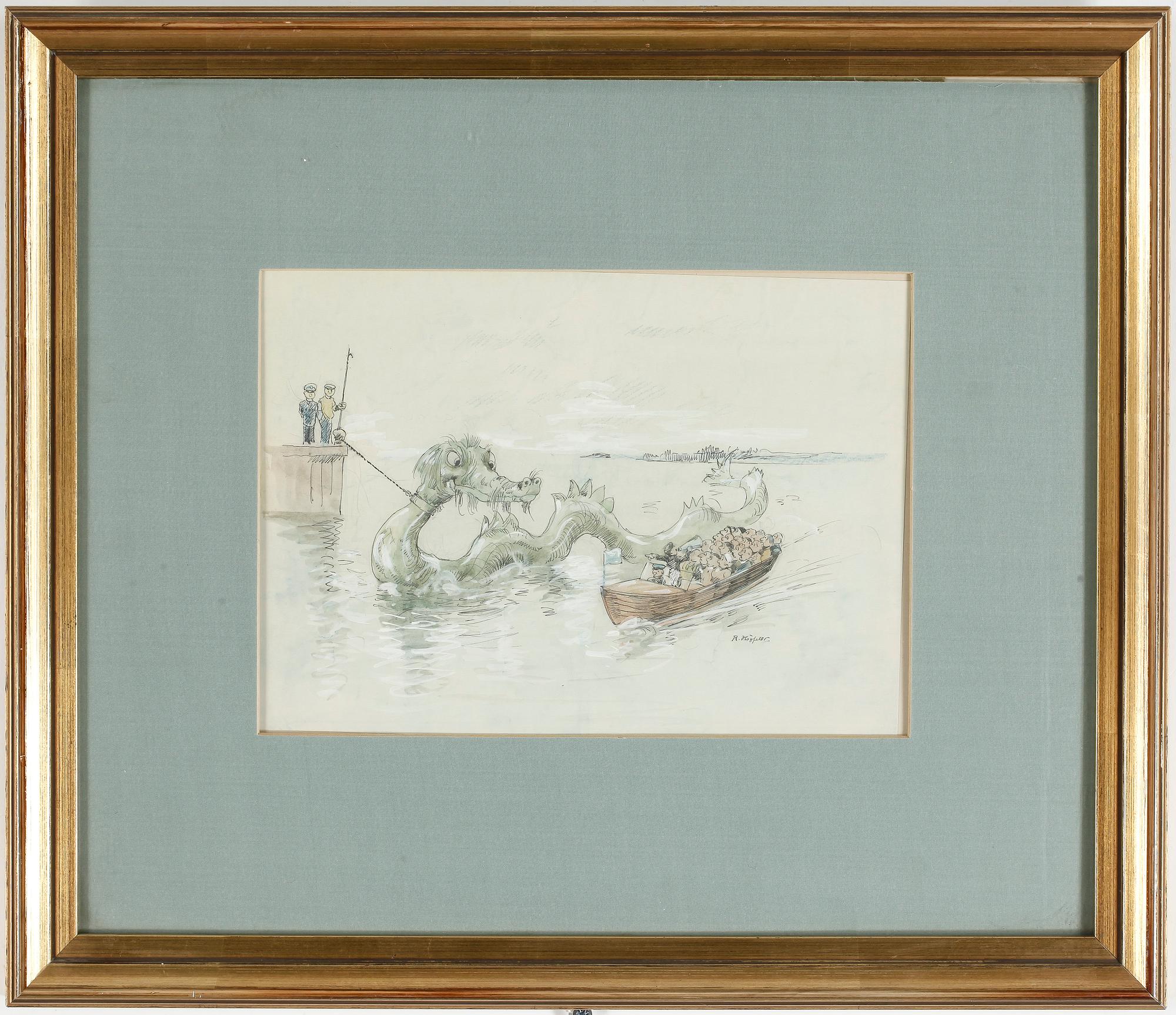 ROBERT HÖGFELDT, Akvarell, signerad.