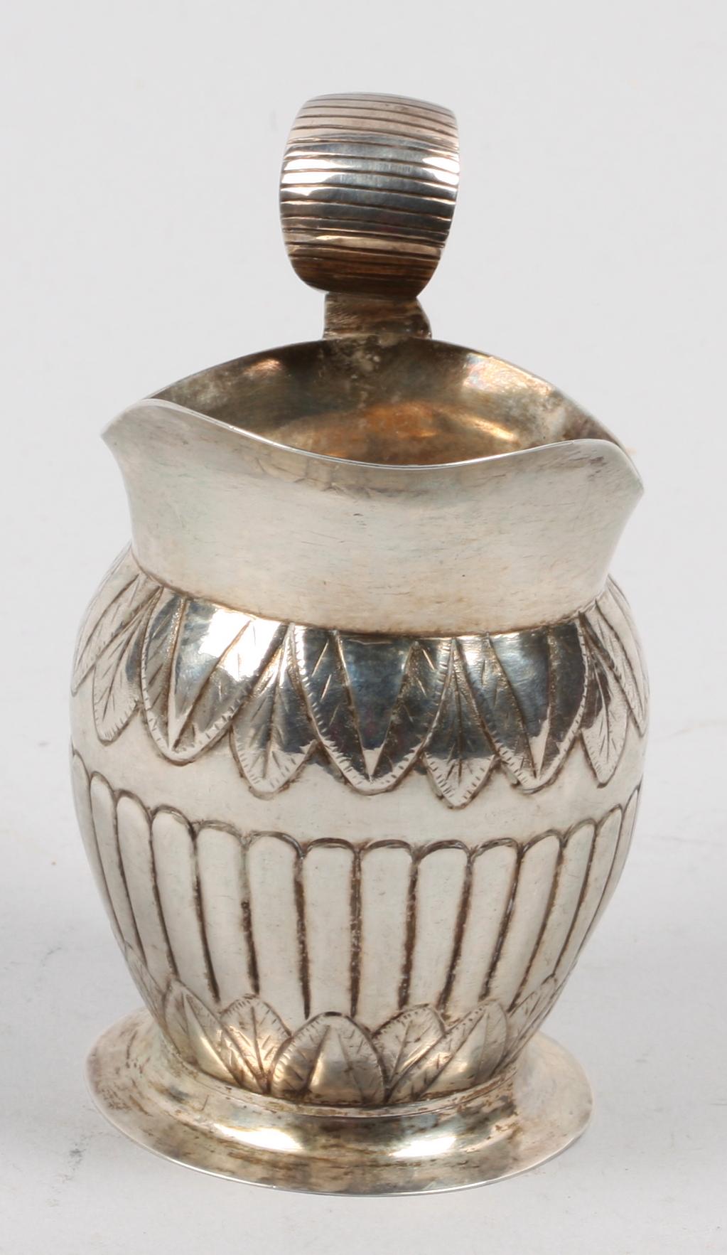 GRÄDDKANNA, silver. Johan Erik Åhlén, Sala 1857.
