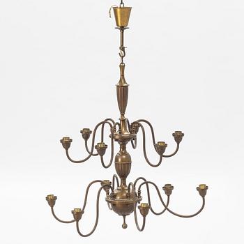 A brass ceiling light, first half of the 20th Century.