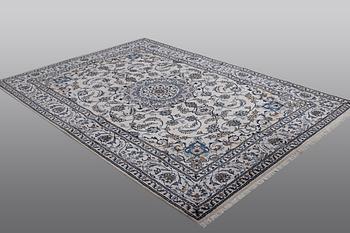 A carpet, Nain, parrt silk, ca 287 x 200 cm.