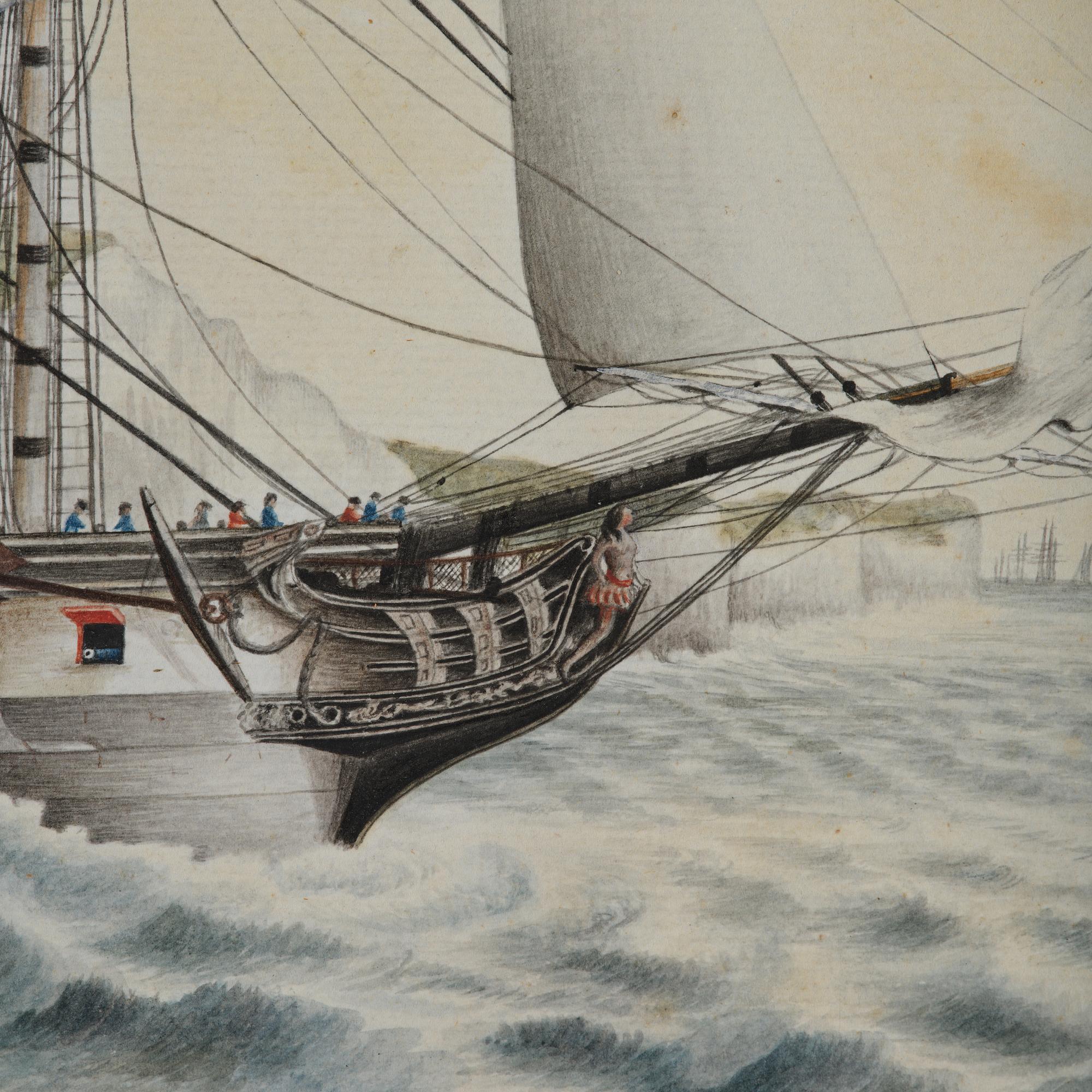 R Freeman, 17th/18th century  The frigate "Dutton" at Dover.