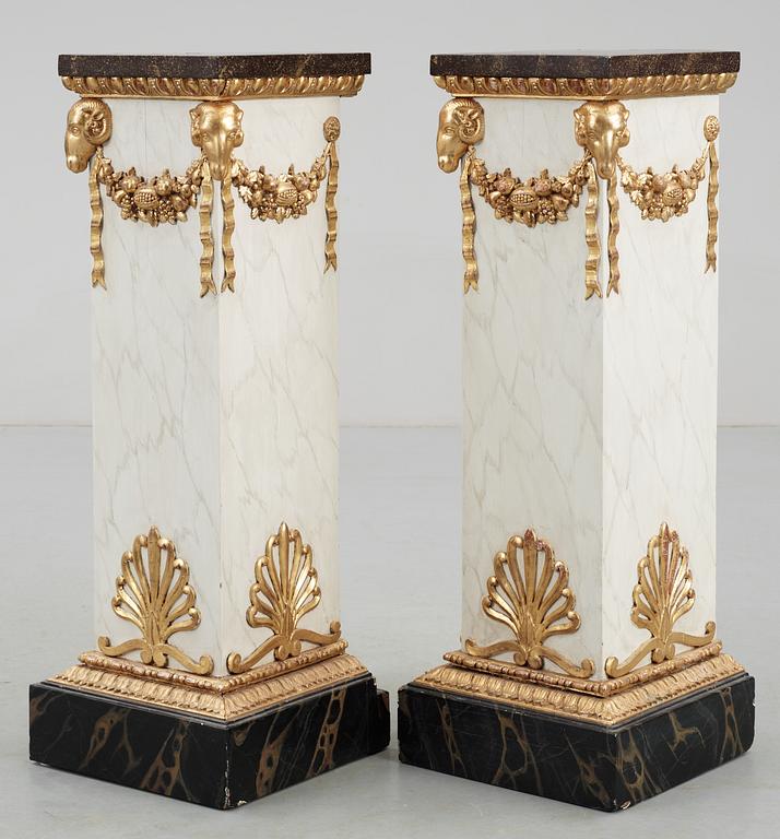 A pair of Swedish Empire early 19th Century columns.