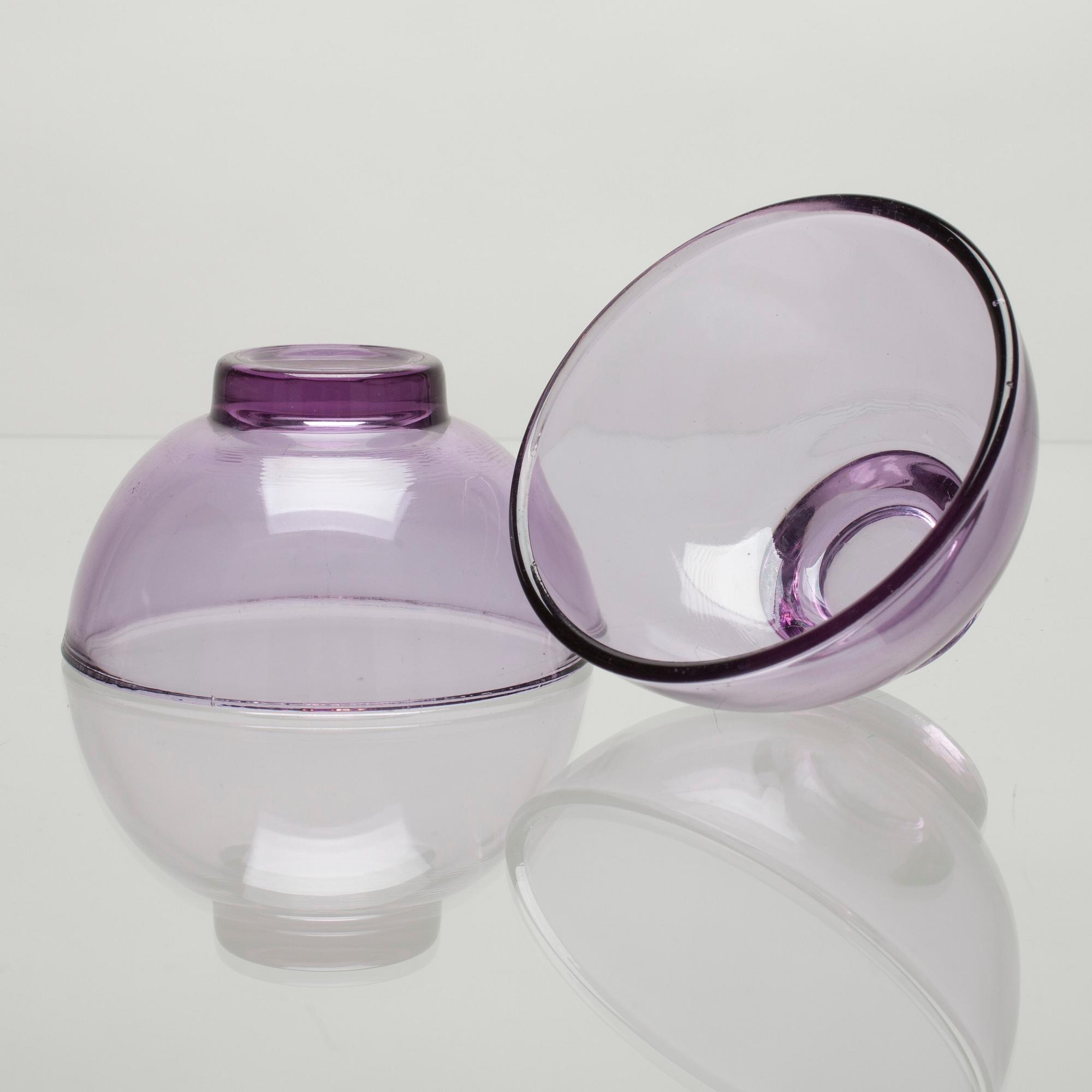 DESSERTSKÅLAR, 8 st, glas, Karhula-Iittala, 1900-talets mitt.