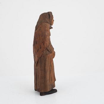 Axel Petersson Döderhultarn, sculpture, stamp-signed. Partially painted wood, height 27 cm.