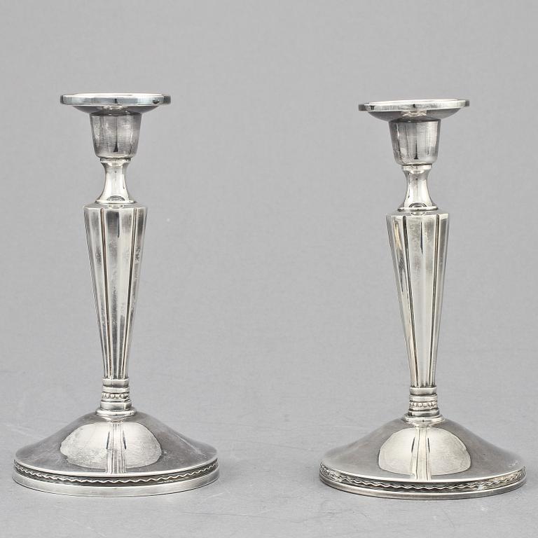 LJUSSTAKAR, ett par, silver, MGAB, Uppsala, 1963.