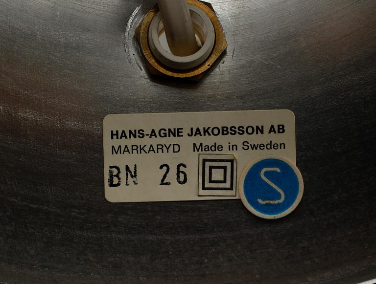 BORDSLAMPA, mässing, Hans-Agne Jakobsson, Markaryrd, 1900-talets andra hälft.