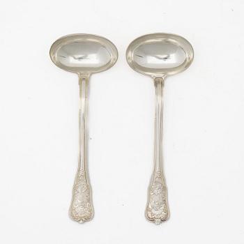 Ole Hagen, sauce ladles, a pair, sterling silver, "Rosenborg", A Michelsen, Copenhagen circa 1960.