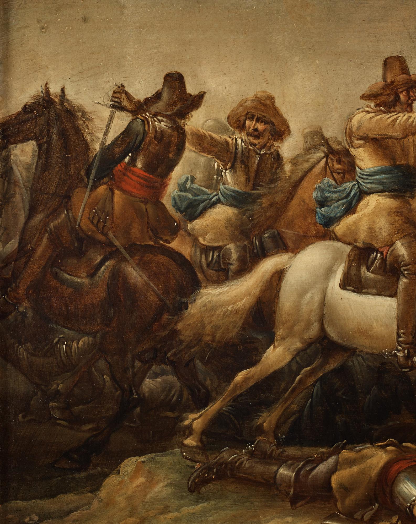 Jan van Huchtenburg Attributed to, Cavalry battle.