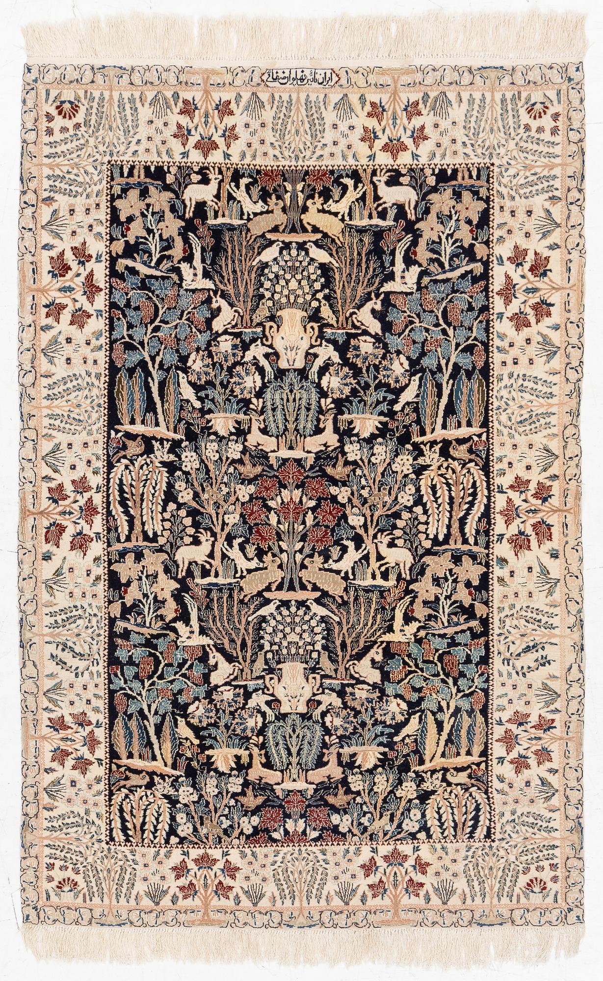 Rug, Nain, part silk, approx. 161 x 107 cm.