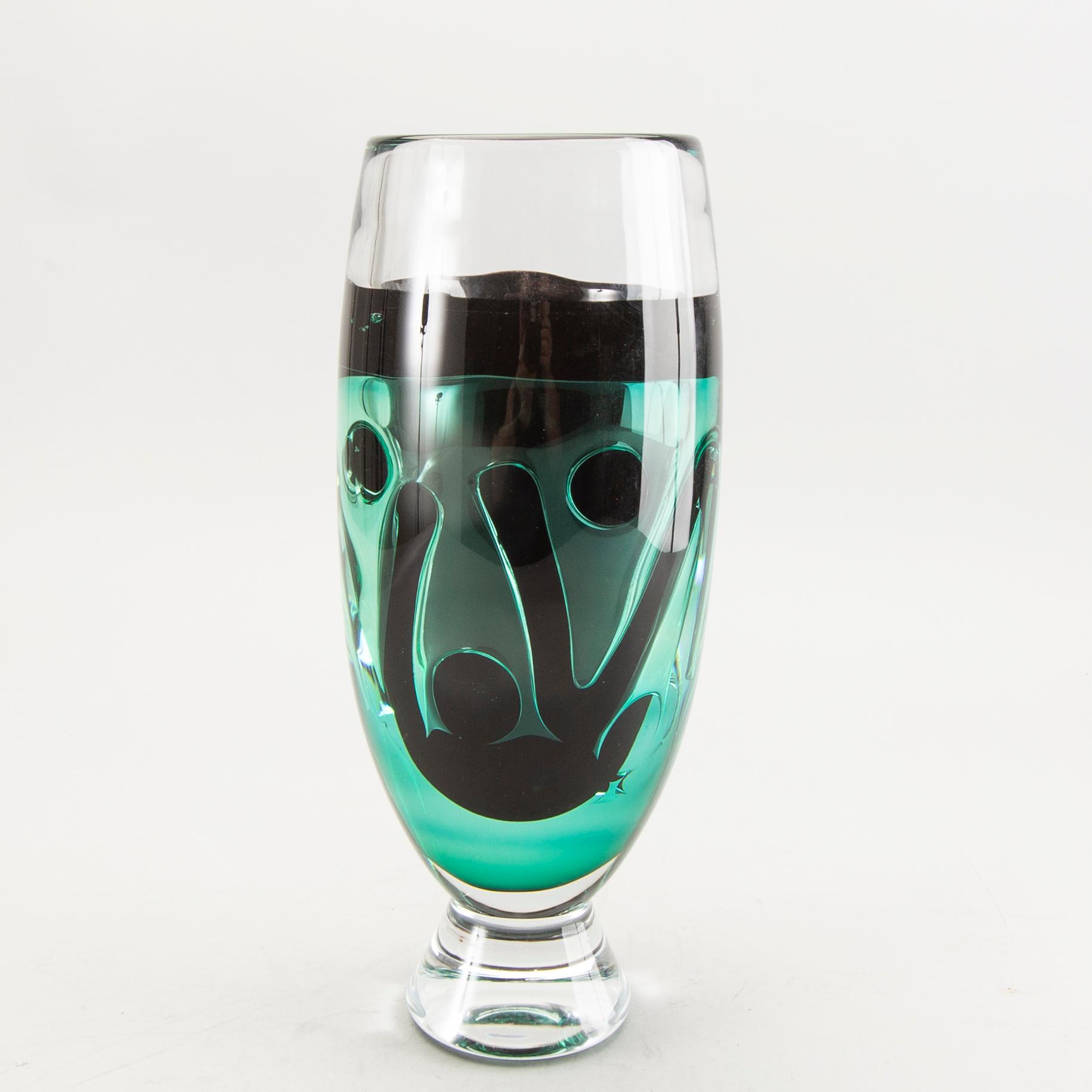 Bengt Edenfalk, a signed and dated glass vase.