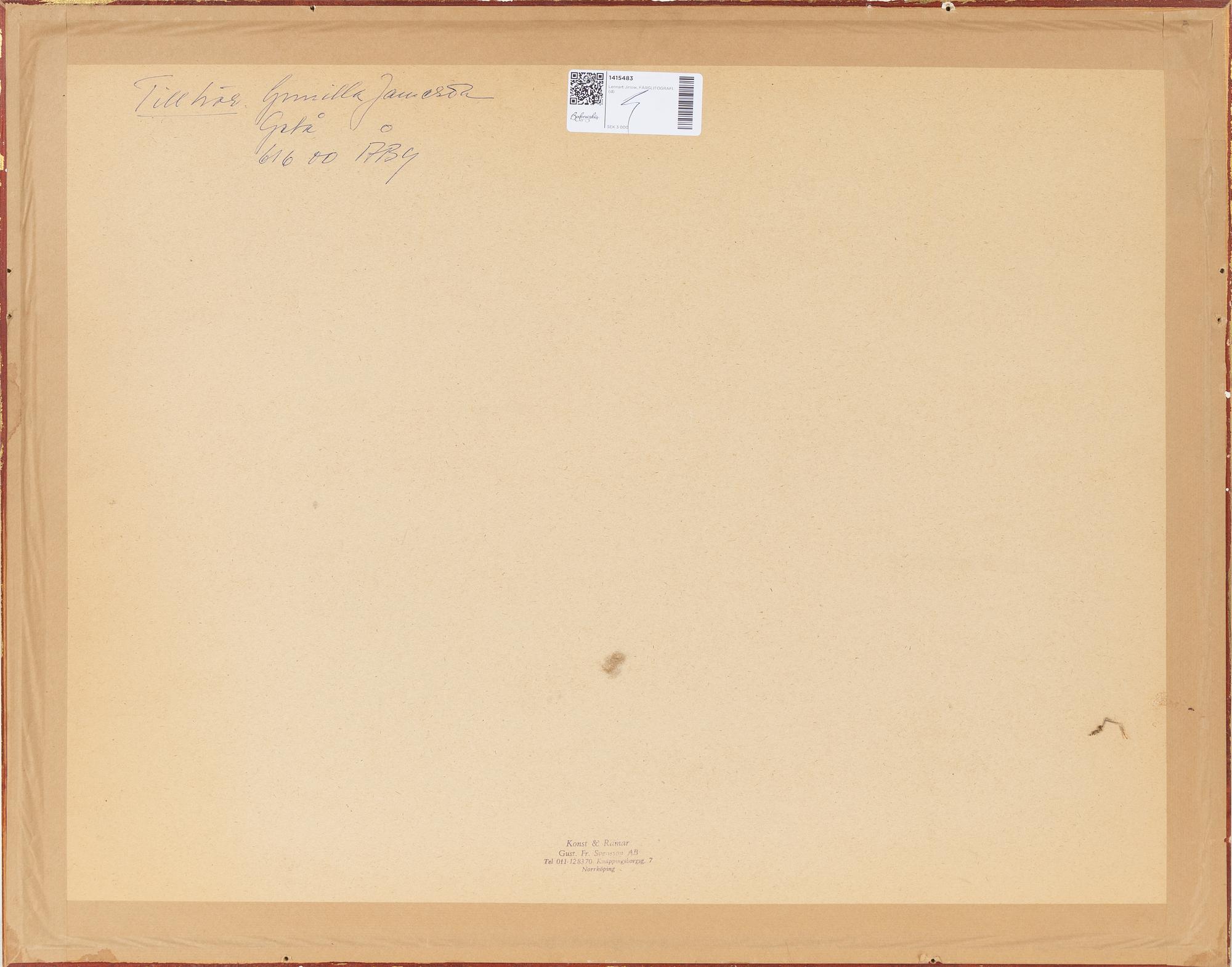 Lennart Jirlow, färglitografi, 1976, signerad 188/460.