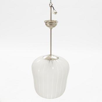 A Swedish Modern glass ceiling light, Orrefors, 1940's.
